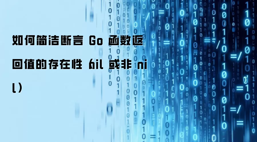 如何简洁断言 Go 函数返回值的存在性（nil 或非 nil）