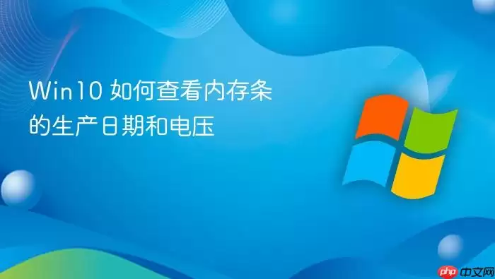 Win10 如何查看内存条的生产日期和电压