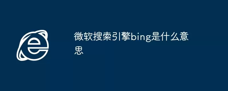 微软搜索引擎bing是什么意思