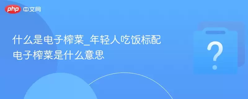 什么是电子榨菜_年轻人吃饭标配电子榨菜是什么意思