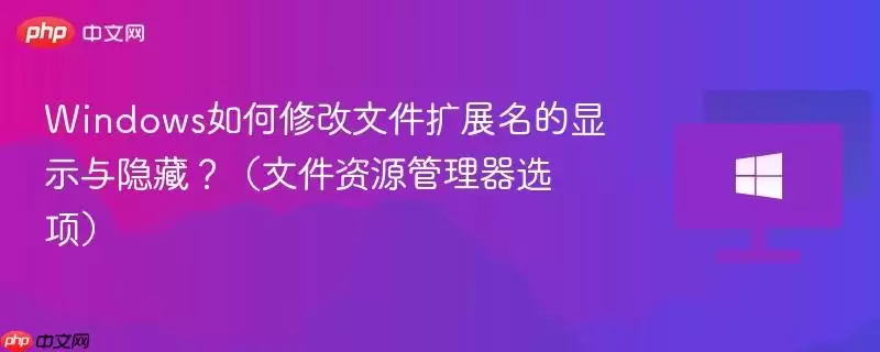 windows如何修改文件扩展名的显示与隐藏?（文件资源管理器选项）