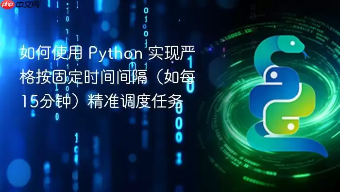 如何使用 Python 实现严格按固定时间间隔(如每15分钟)精准调度任务