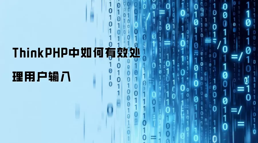 ThinkPHP中如何有效处理用户输入