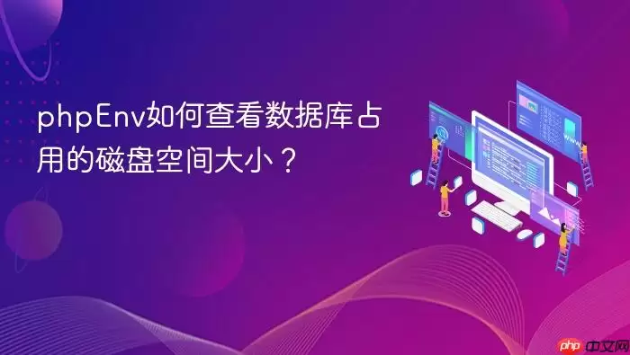 phpEnv如何查看数据库占用的磁盘空间大小？