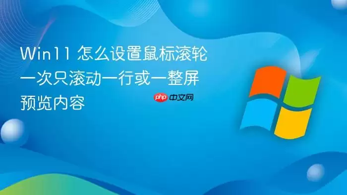 Win11 怎么设置鼠标滚轮一次只滚动一行或一整屏预览内容