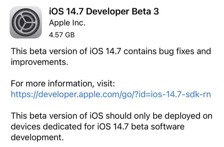 iOS14.7 Beta3 发布:重点修复Bug提升用户体验