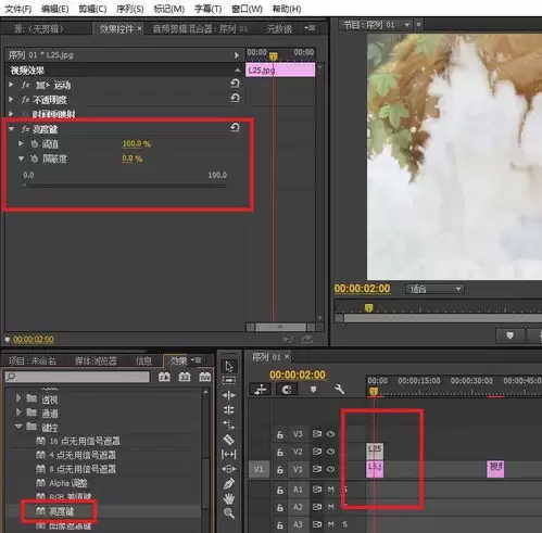 premiere如何用亮度键抠图