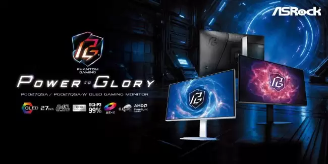 华擎发布 PGO27QSA 系列 27" QHD 240Hz QD-OLED 显示器 可选白色款