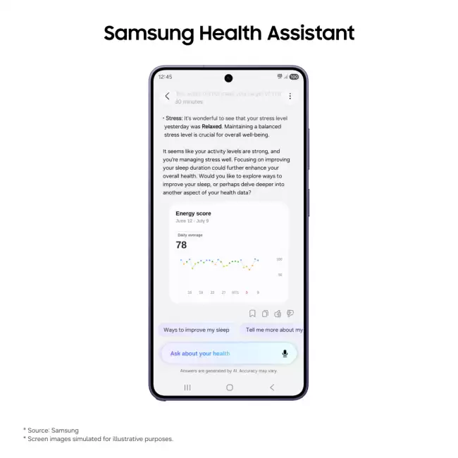 号称首款全面集成 AI 的个人健康助手 三星推出 Health Assistant
