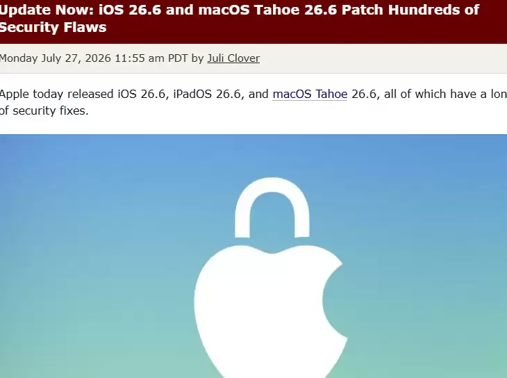 覆盖iPhone、Mac、Vision Pro,苹果一口气修复上百处安全隐患