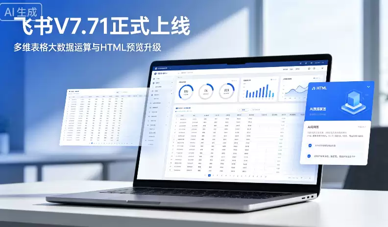 飞书 V7.71 正式上线,多维表格大数据运算、HTML 预览能力全面升级