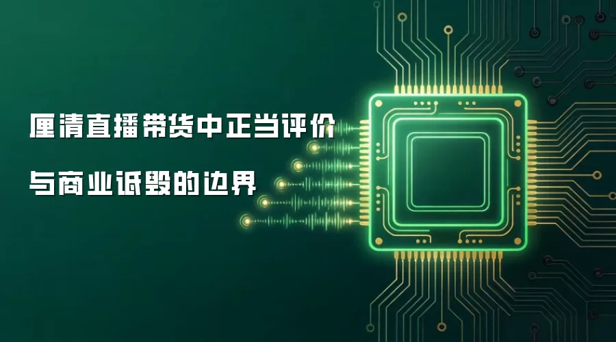 厘清直播带货中正当评价与商业诋毁的边界