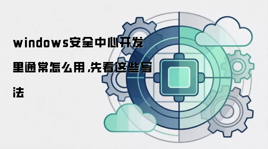 windows安全中心开发里通常怎么用，先看这些写法