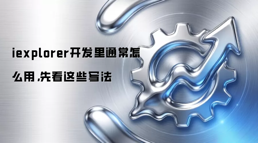 iexplorer开发里通常怎么用，先看这些写法