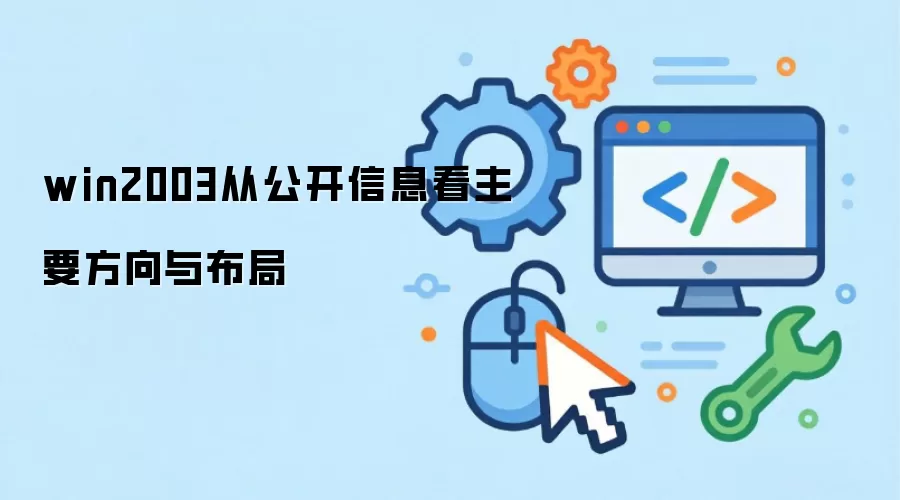 win2003从公开信息看主要方向与布局