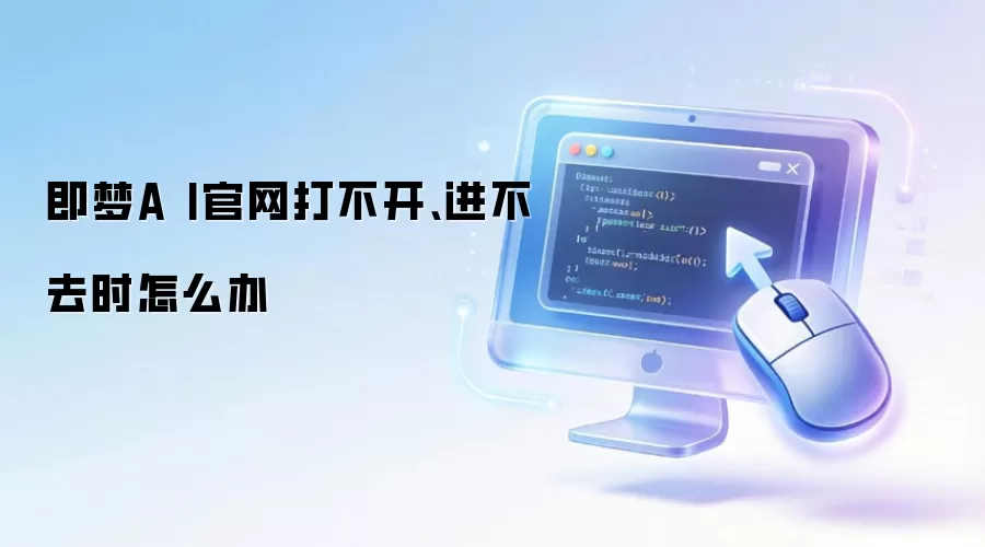 即梦A I官网打不开、进不去时怎么办