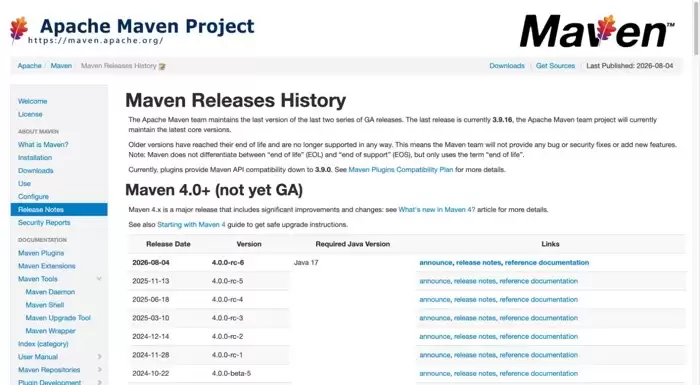Maven插件兼容基线转向3.9.0,旧版维护范围收紧