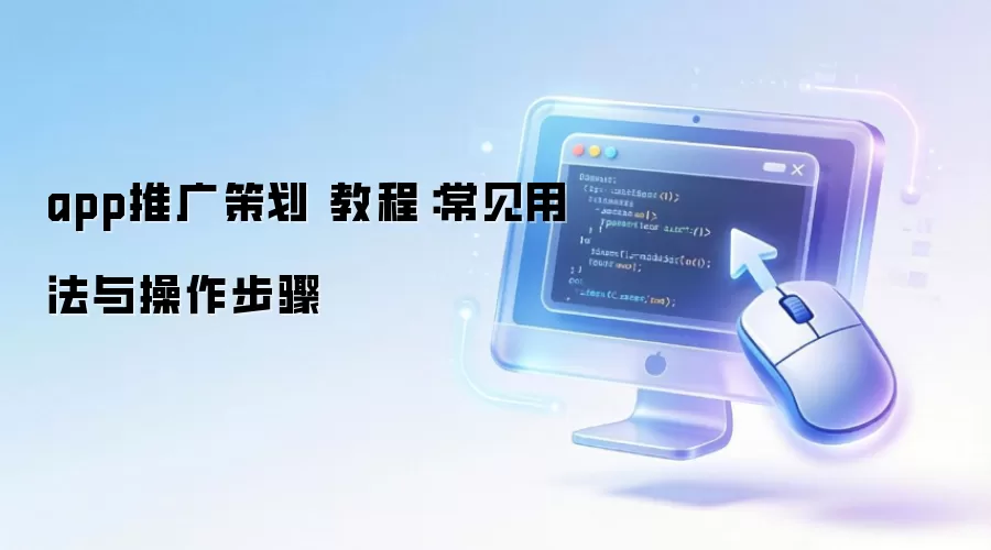 app推广策划 教程：常见用法与操作步骤