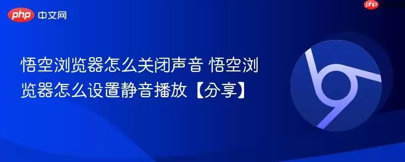 悟空浏览器怎么关闭声音 悟空浏览器怎么设置静音播放【分享】