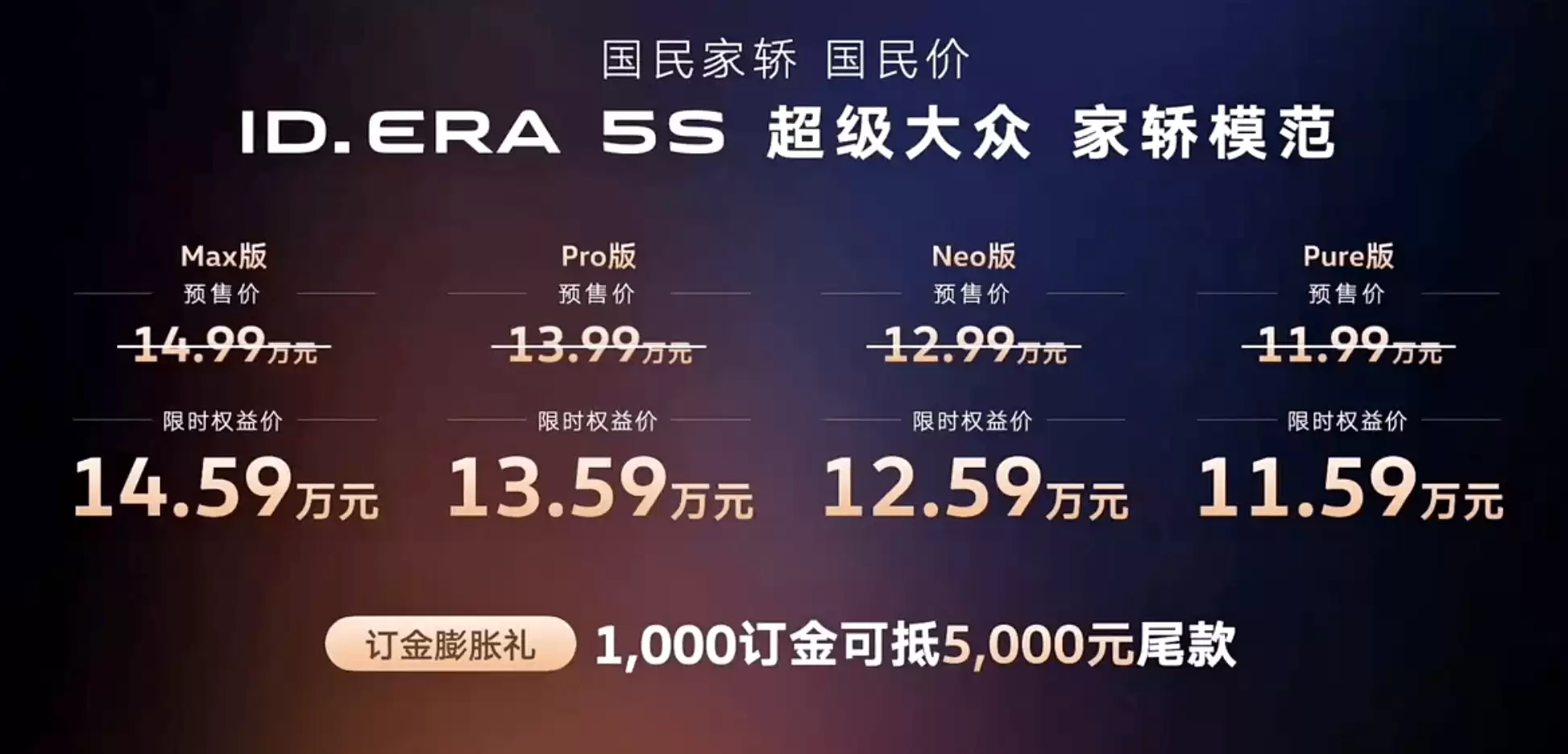 上汽大众ID.ERA 5S预售开启 城市NOA加持 黄金超混续航超两千公里
