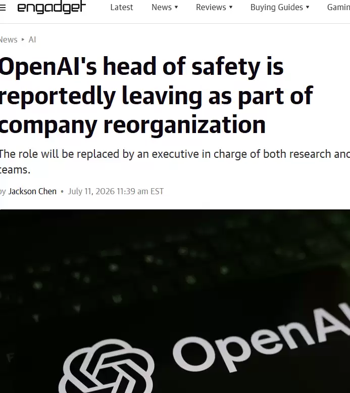 突发人事变动！OpenAI安全负责人离职，组织架构大洗牌
