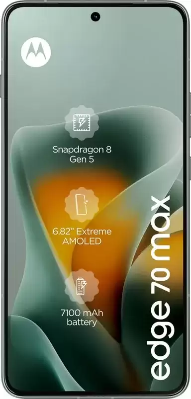 摩托罗拉 Edge 70 Max 手机渲染图曝光:第五代骁龙 8 处理器 7100mAh 电池