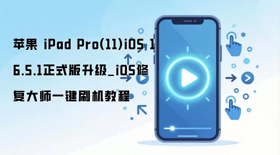 苹果 iPad Pro(11)iOS 16.5.1正式版升级_iOS修复大师一键刷机教程