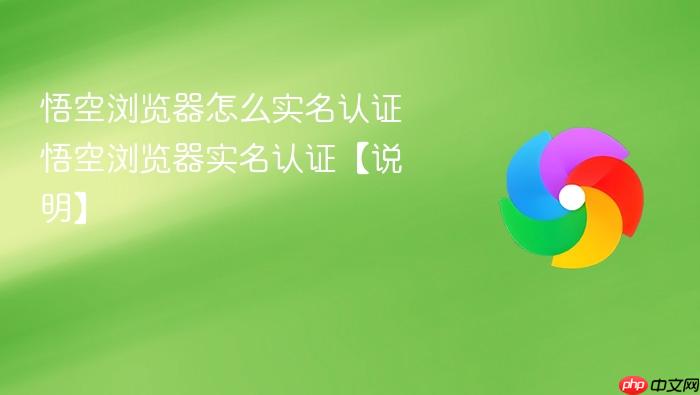 悟空浏览器怎么实名认证