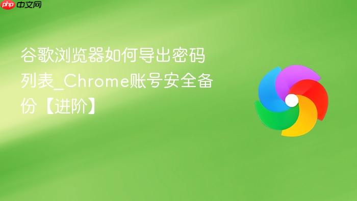 谷歌浏览器如何导出密码列表