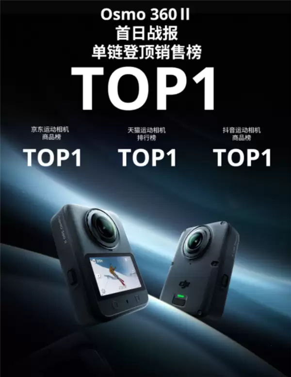 大疆发布Osmo 360 II全景相机:8K视频、1.2