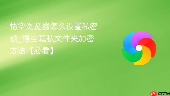 悟空浏览器怎么设置私密锁_悟空隐私文件夹加密方法【必看】