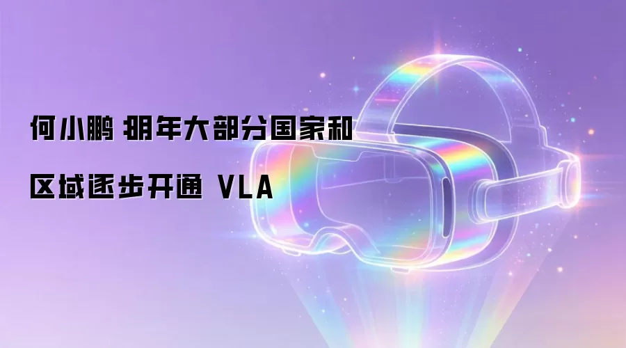 何小鹏：明年大部分国家和区域逐步开通 VLA