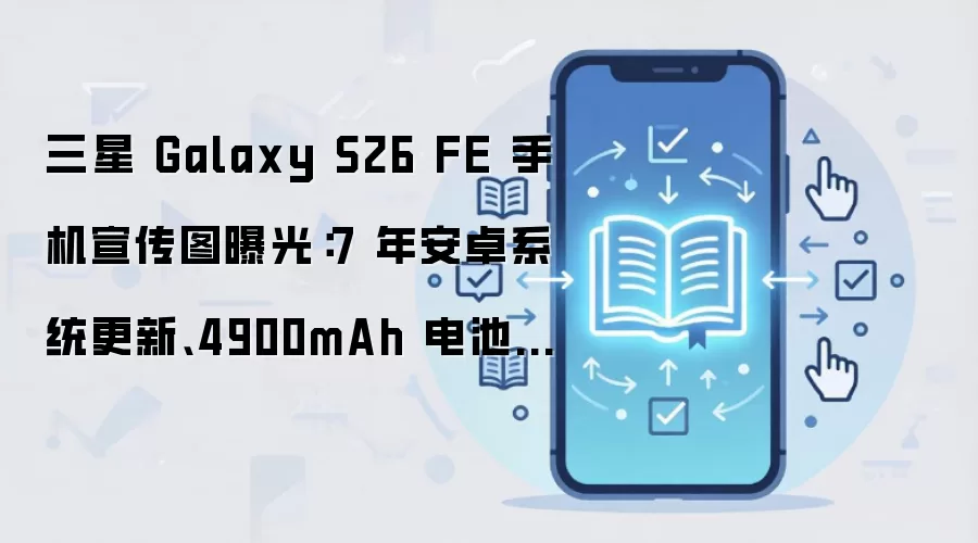 三星 Galaxy S26 FE 手机宣传图曝光:7 年安卓系统更新、4900mAh 电池、Exynos 2500 芯片