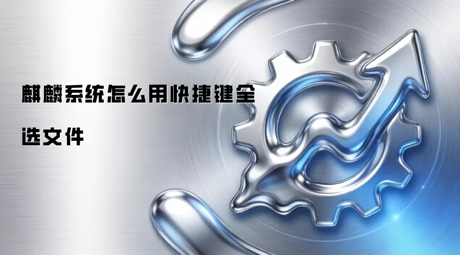 麒麟系统怎么用快捷键全选文件