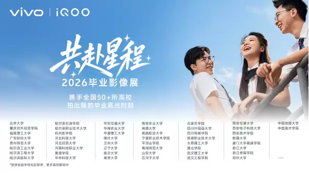 2026年毕业季vivo联动50多所高校举办影像展,专业影像赋能华科大毕业典礼直播