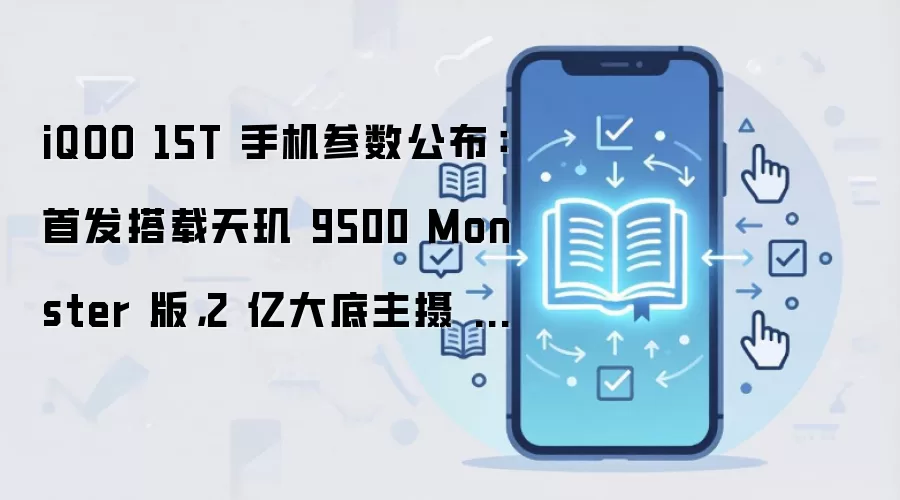 iQOO 15T 手机参数公布:首发搭载天玑 9500 Monster 版,2 亿大底主摄 CIPA 4.5 级防抖