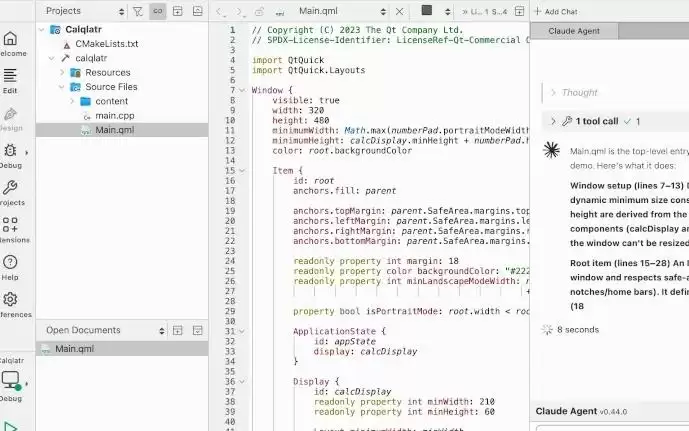 Qt Creator 20开源跨平台IDE发布,支持接入AI智能体