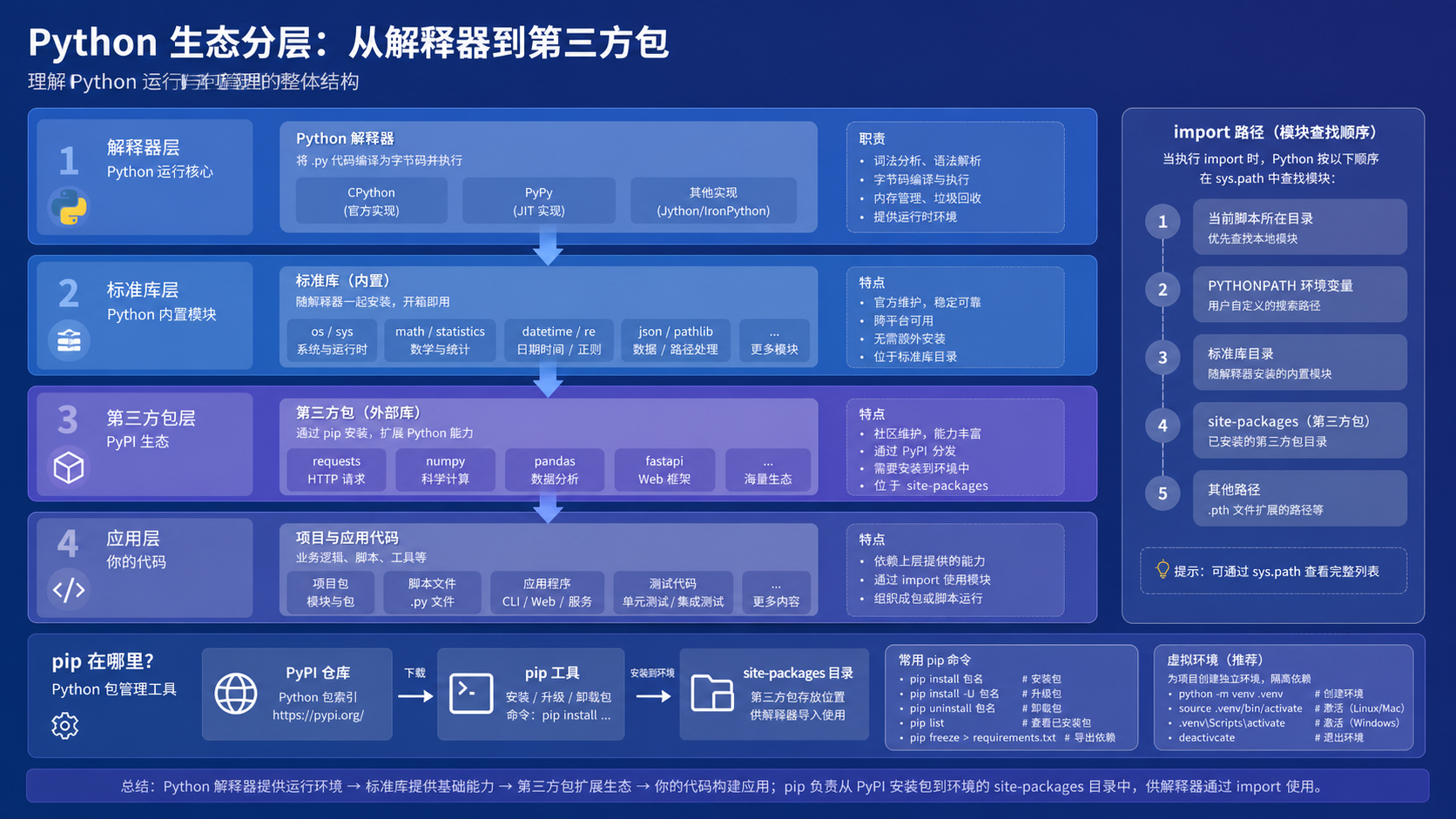 Python 环境配置与基础概念:从解释器到隔离环境的实战指南