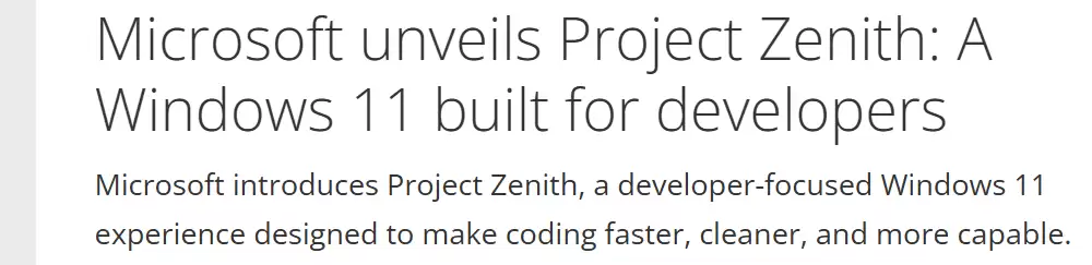 微软推出Project Zenith:面向Windows 11开发者的AI硬件加速方案