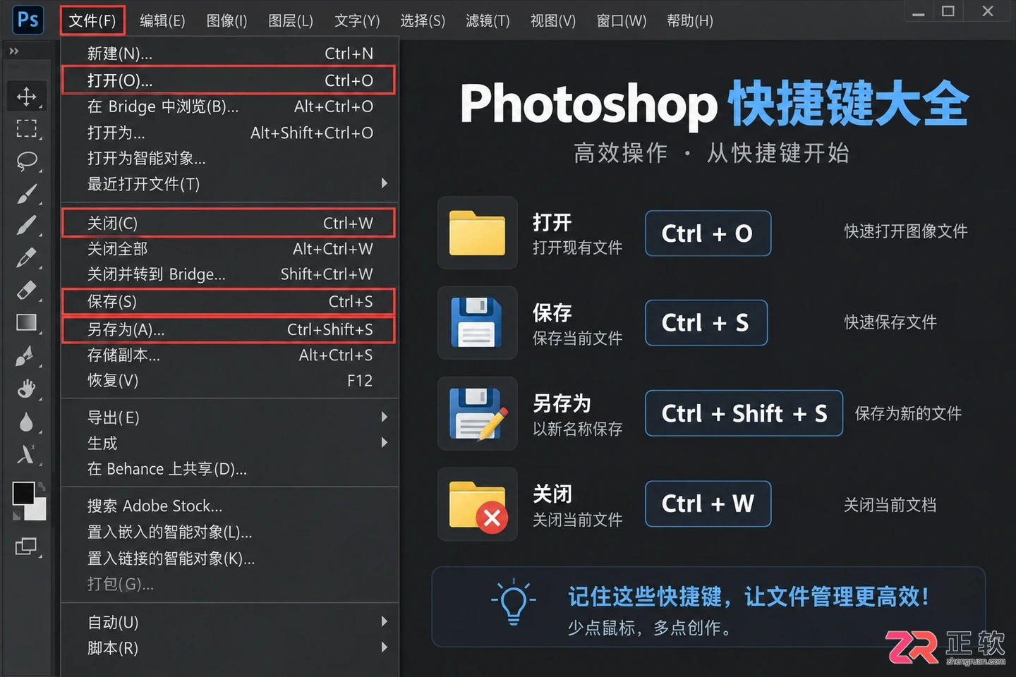 Photoshop快捷键大全:PS常用快捷键命令 使用方法及表格图解