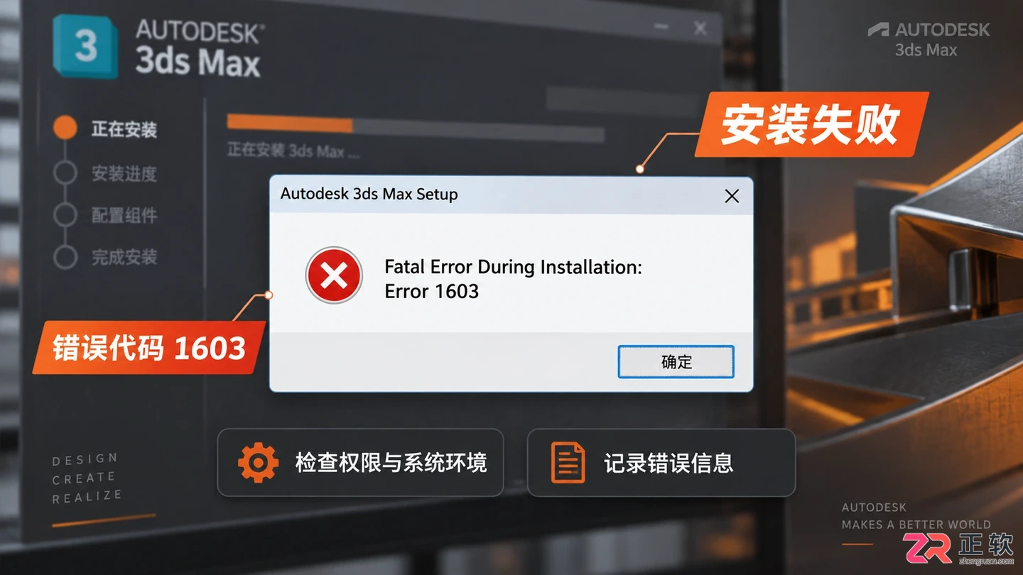 3dmax安装错误1603怎么解决?原因与修复方法