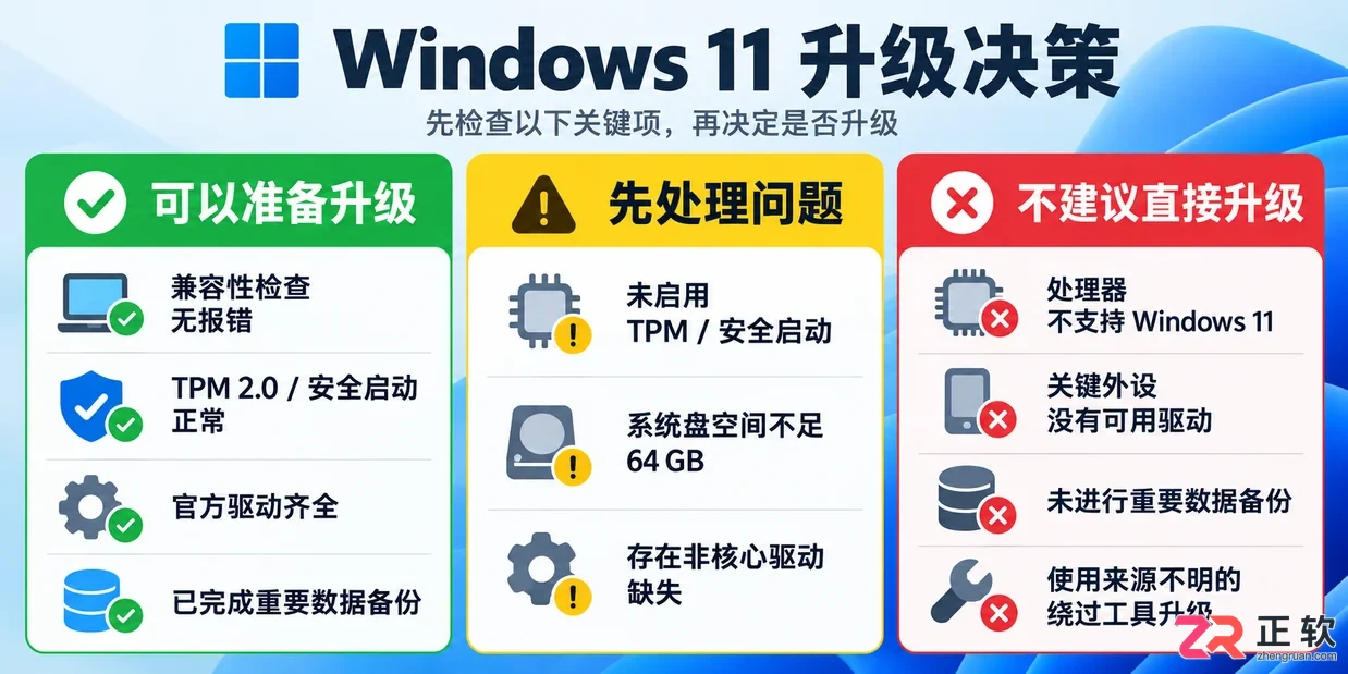 电脑能不能装Win11?三个自查步骤,5分钟出结果