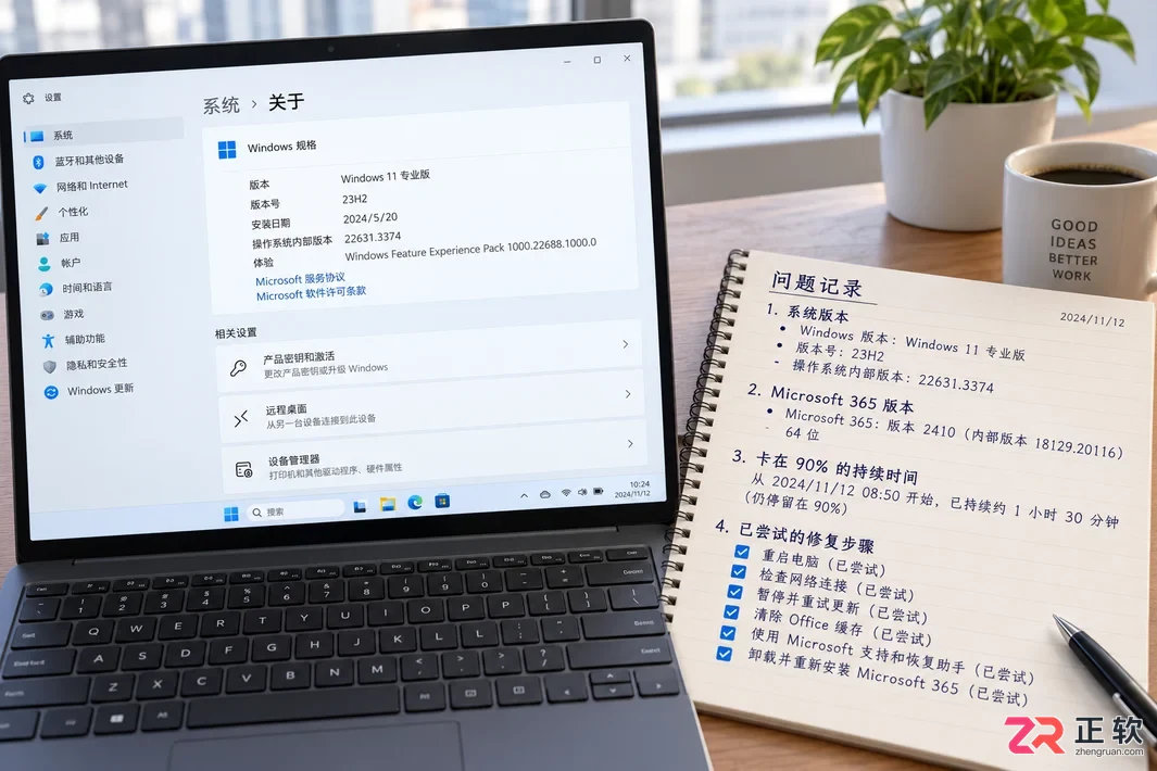 Microsoft365商业版安装卡在90%怎么办