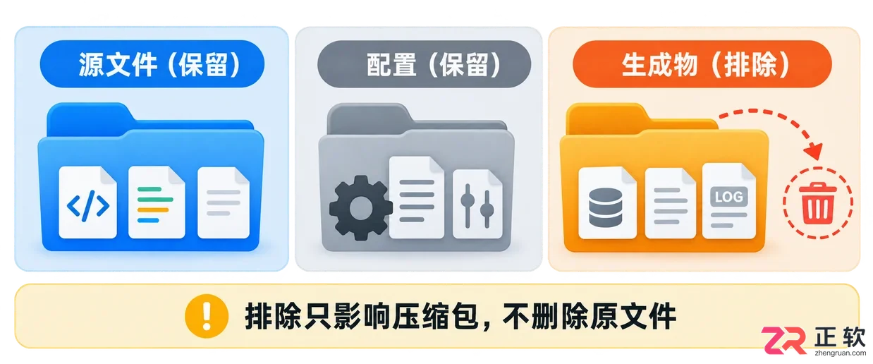 WinRAR压缩文件夹如何排除不需要的文件