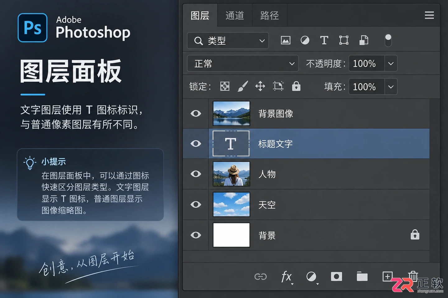 Photoshop文字工具练习图片与基础操作教程