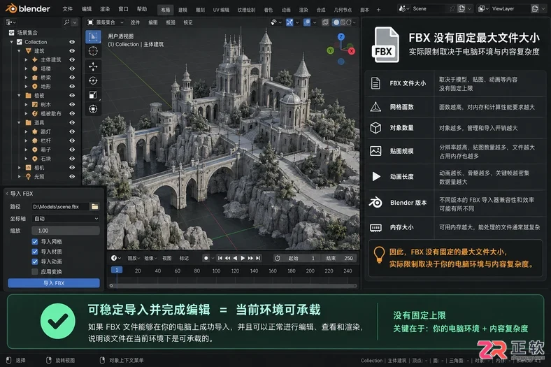 blender导入fbx最大文件支持多大