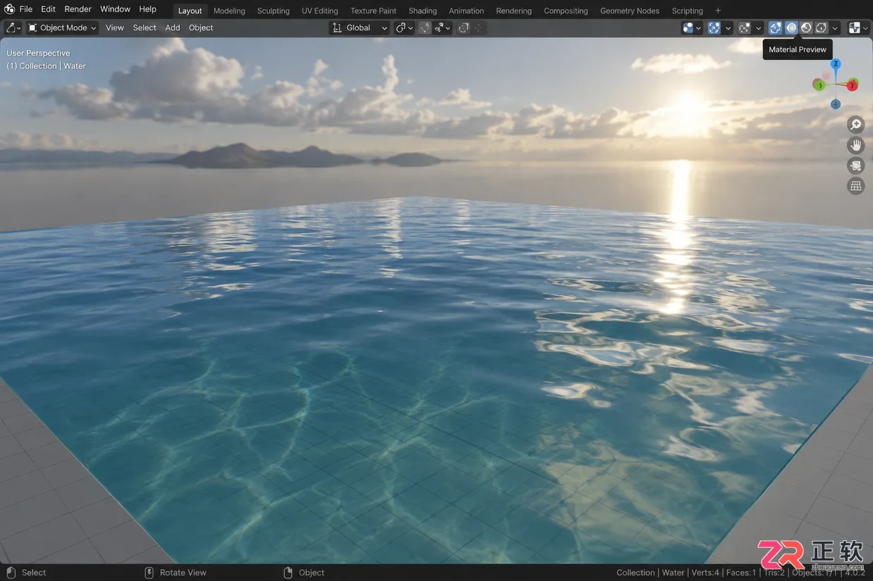 blender水材质制作方法与参数设置教程