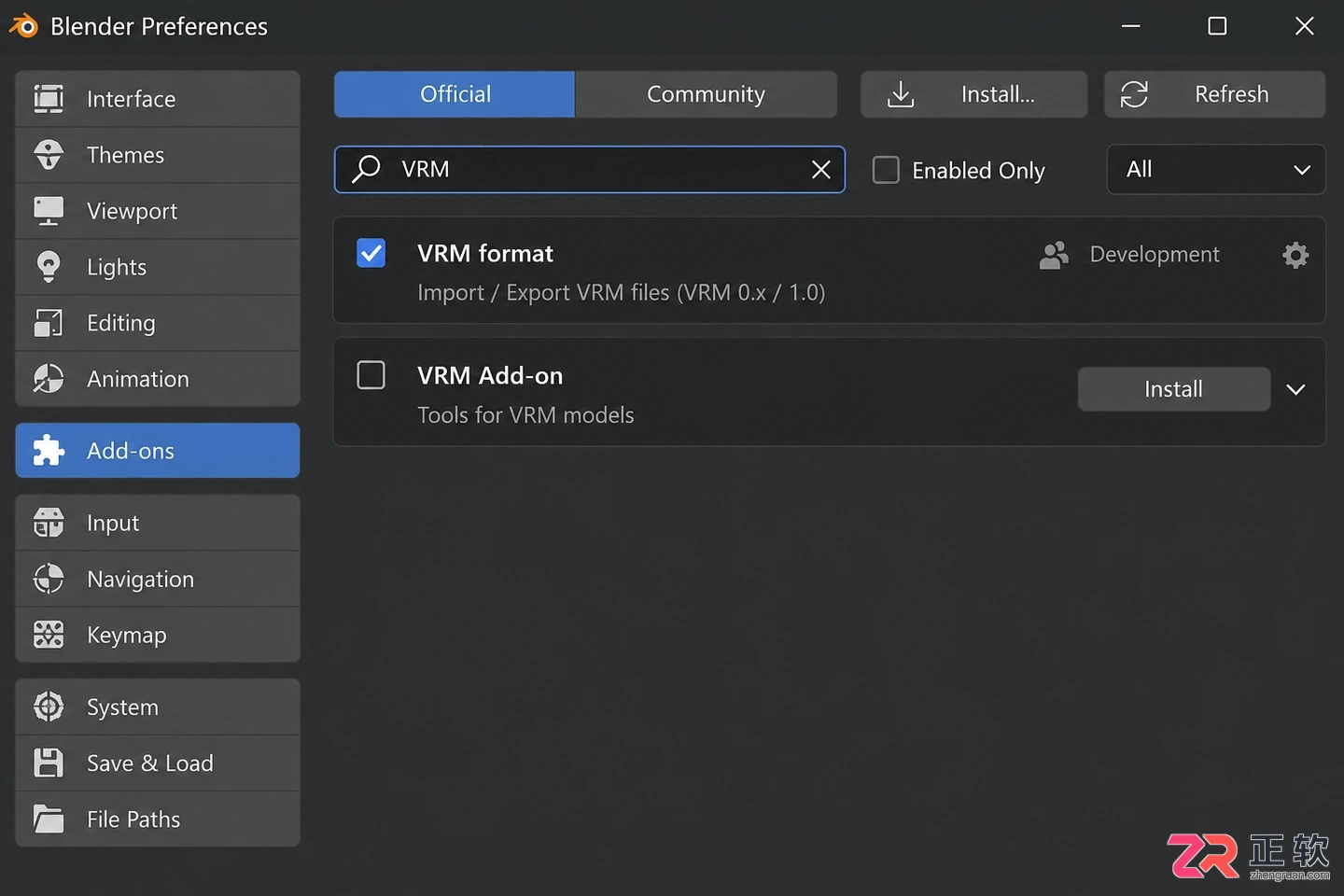 blender导入vrm的插件安装使用教程
