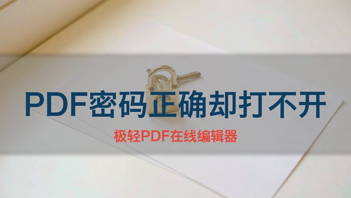 PDF密码正确却打不开？一文看懂打开密码与权限密码