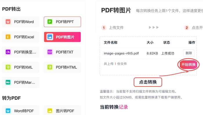 PDF转图片设置参数并开始处理真实中文页面图